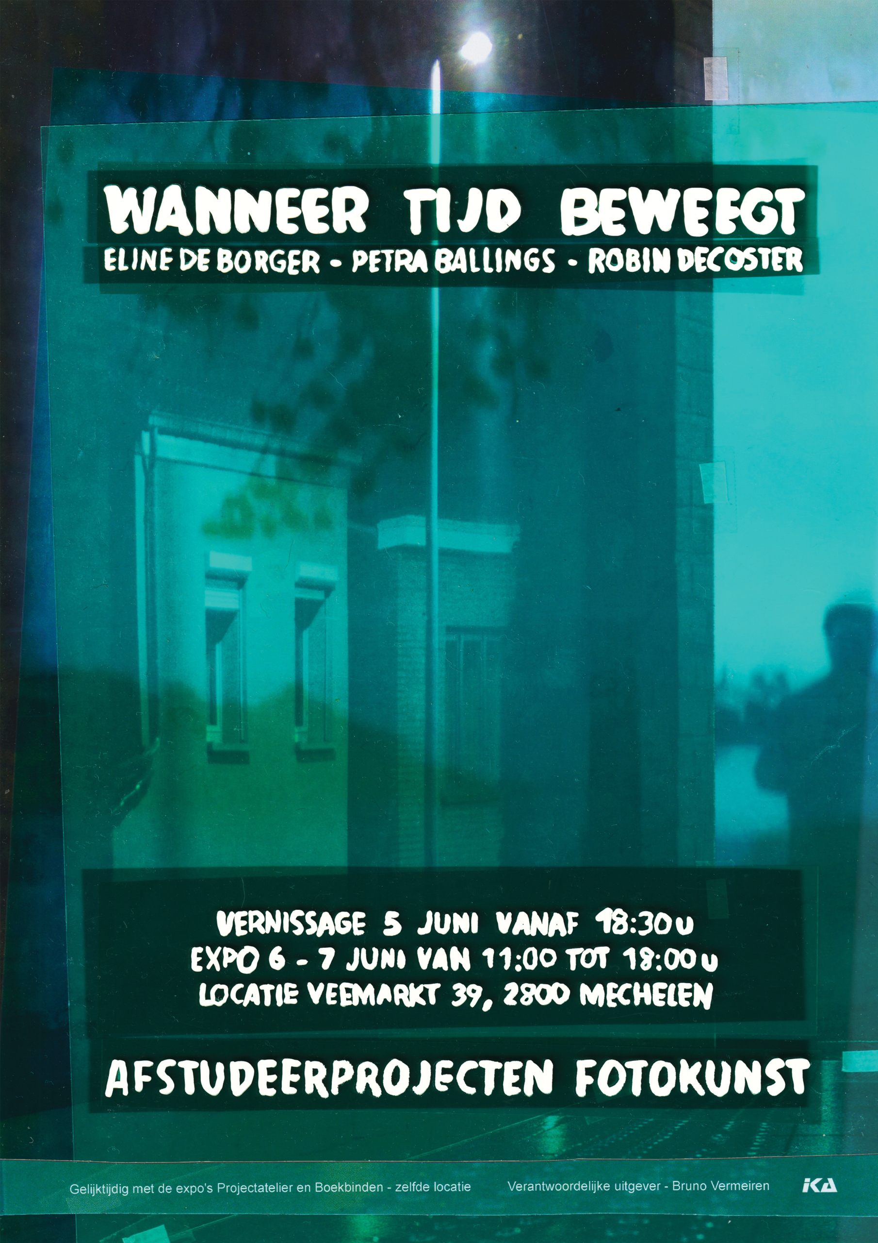 Affiche Wanneer Tijd Beweegt, afstudeerprojecten Fotokunst bij IKA Mechelen.