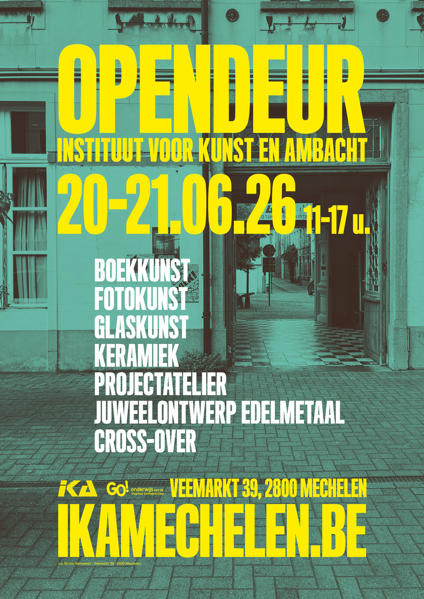 Affiche Opendeur IKA Mechelen op 20 en 21 juni 2026.